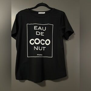 Black Graphic T-Shirt with White Print